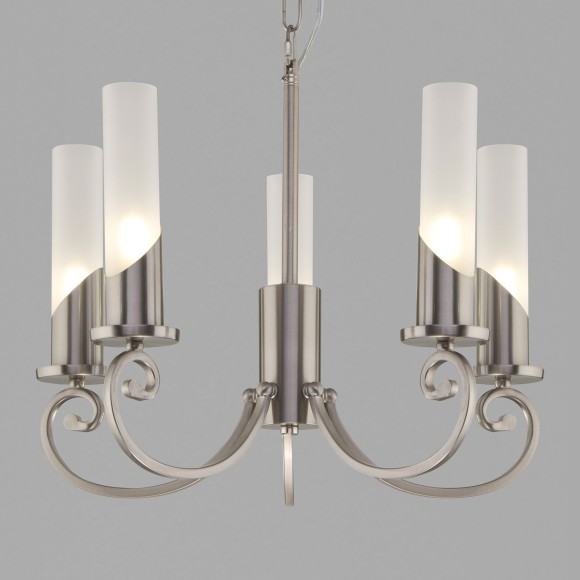 Классическая подвесная люстра 60117/5 никель