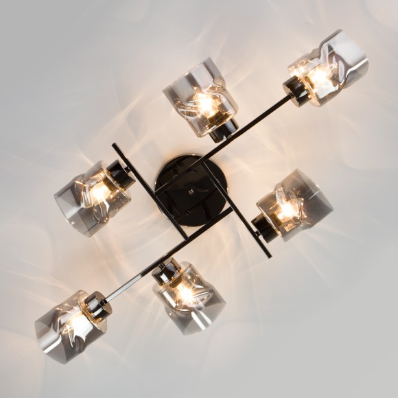 Потолочная люстра со стеклянными плафонами 30165/6 черный жемчуг