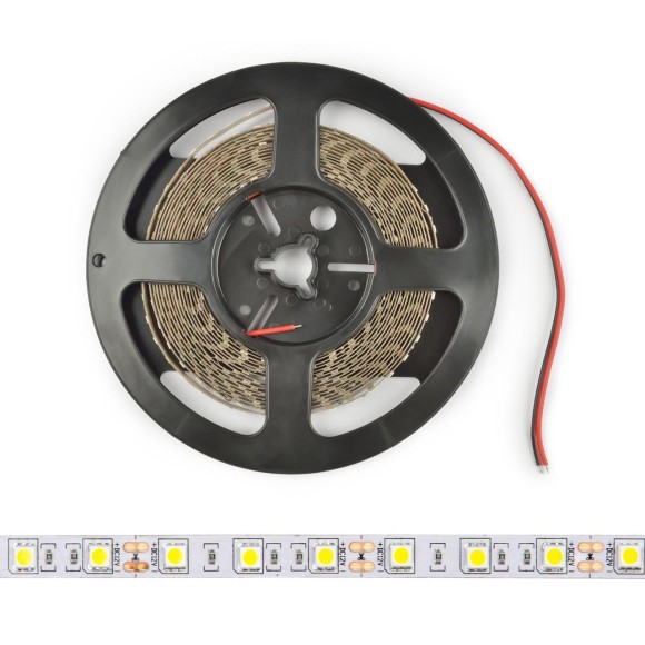 Светодиодная лента (UL-00004372) Uniel 14,4W/m 60LED/m 5050SMD холодный белый 5M ULS-M25-5050-60LED/m-10mm-IP20-DC12V-14,4W/m-5M-6500K PROFI