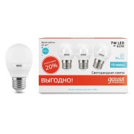 Лампа светодиодная Gauss E27 7W 4100K матовая 53227T Лампа светодиодная Gauss E27 7W 4100K матовая 53227T