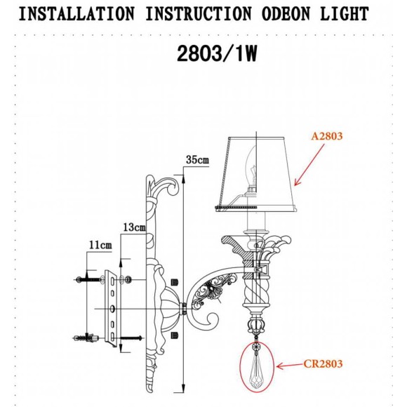 Бра Peta 2803/1W Odeon Light Бра Peta 2803/1W Odeon Light