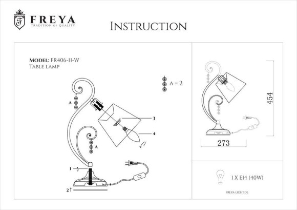 Настольная лампа Freya Lorette FR2406-TL-01-WG Настольная лампа Freya Lorette FR2406-TL-01-WG
