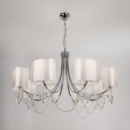 Подвесная люстра с хрусталем 10084/8 хром/прозрачный хрусталь Strotskis Подвесная люстра с хрусталем 10084/8 хром/прозрачный хрусталь Strotskis