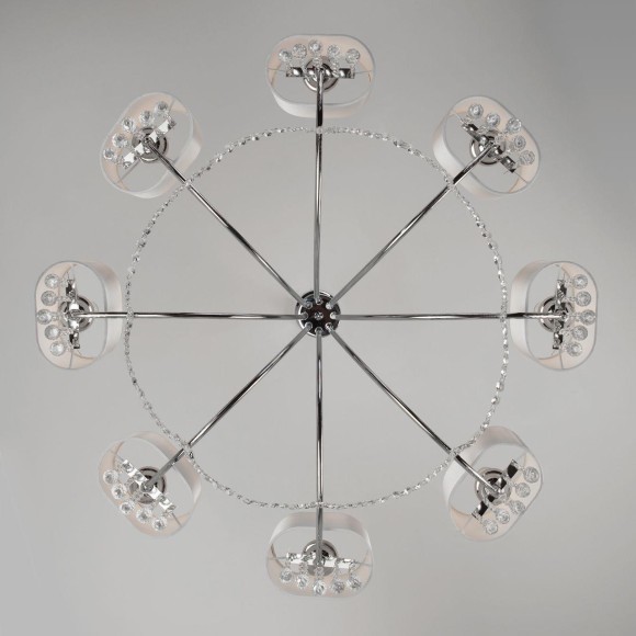Подвесная люстра с хрусталем 10084/8 хром/прозрачный хрусталь Strotskis Подвесная люстра с хрусталем 10084/8 хром/прозрачный хрусталь Strotskis