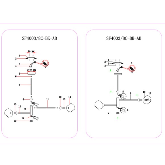 Люстра SF4003/8C-BK-AB BORNO Seven Fires