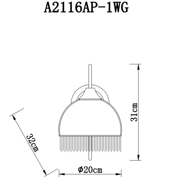 Бра Bianca a2116ap-1wg Arte Lamp