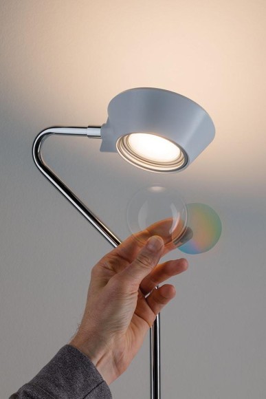 Торшер Paulmann Ramos H1415 11Вт 560лм 2700К LED Белый матовый/Хром Пластик/Металл Выкл. Димм 70920