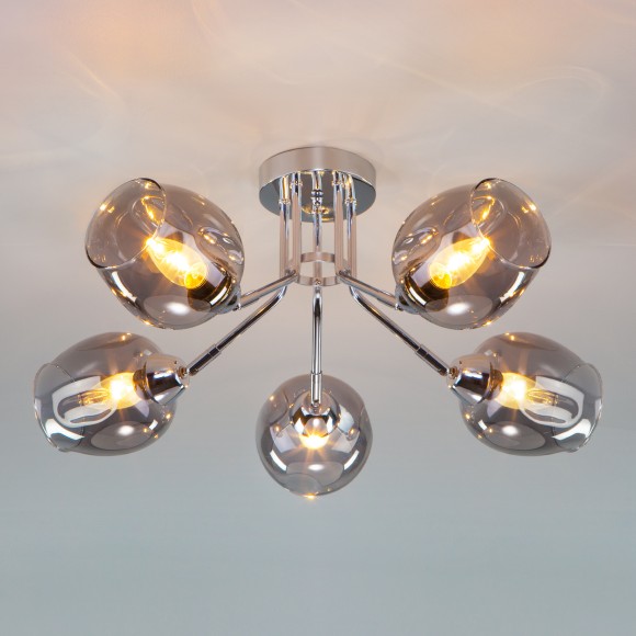 Потолочная люстра со стеклянными плафонами 30164/5 хром
