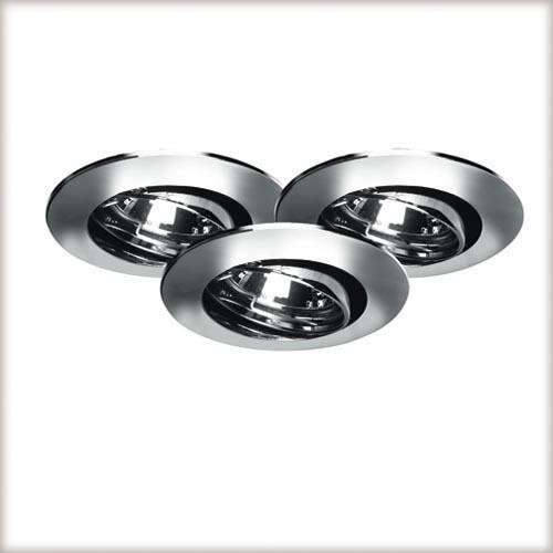 Светильник встраиваемый Paulmann Premium D35мм 35Вт 365Лм 2900К GU4 12В IP23 Набор 3шт. Хром 99307