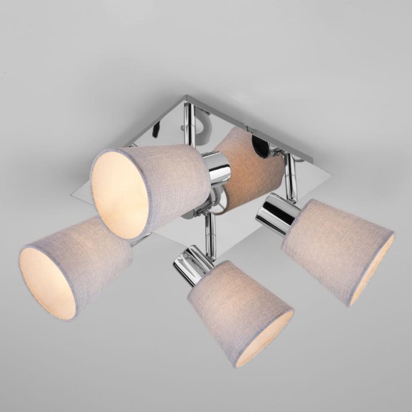 Потолочный светильник с поворотными абажурами 20080/4 хром/голубой Потолочный светильник с поворотными абажурами 20080/4 хром/голубой