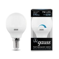 Лампа светодиодная диммируемая E14 7W 4100K матовая 105101207-D