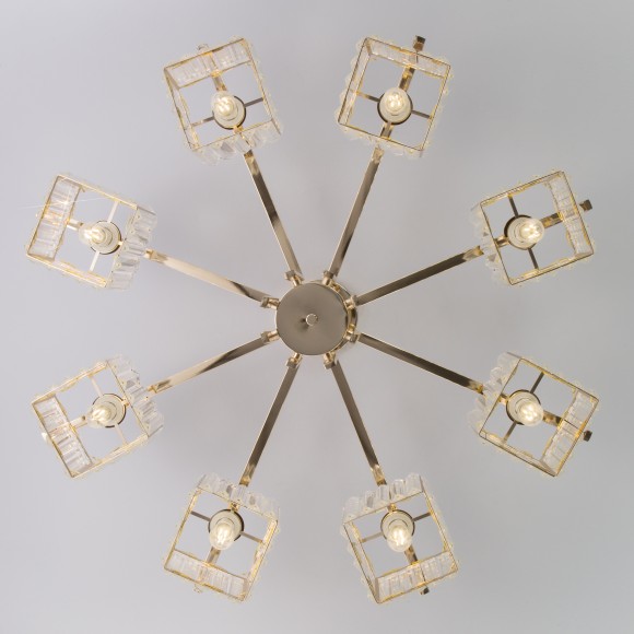 Потолочная люстра с хрусталем 10117/8 золото/прозрачный хрусталь Strotskis