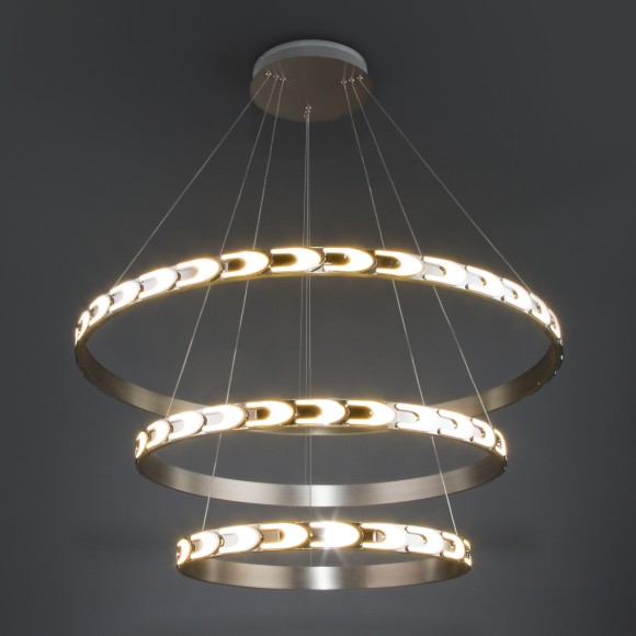 Дизайнерский светодиодный светильник с пультом управления 90163/3 сатин-никель