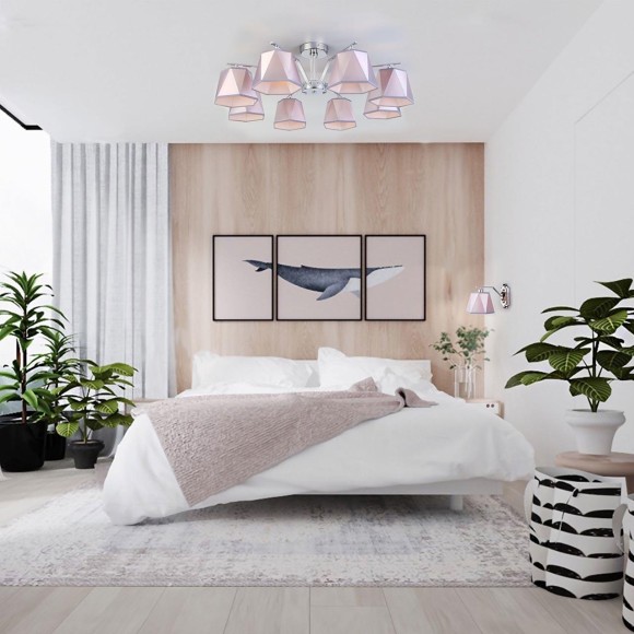 Потолочная люстра с абажурами 60076/8 хром Потолочная люстра с абажурами 60076/8 хром