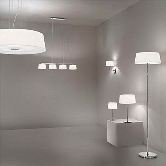 Настенный светильник Ideal Lux Hilton AP1 28Вт 300лм 2700К G9 230В Хром/Белый Металл/Ткань 075471