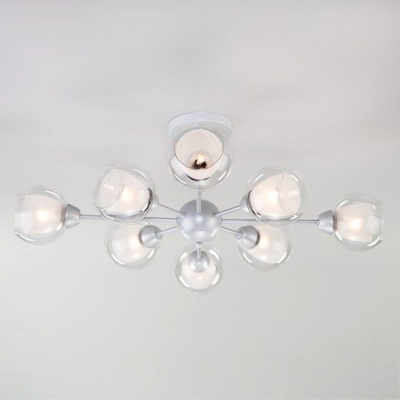 Потолочная люстра со стеклянными плафонами 30163/8 серебро Потолочная люстра со стеклянными плафонами 30163/8 серебро
