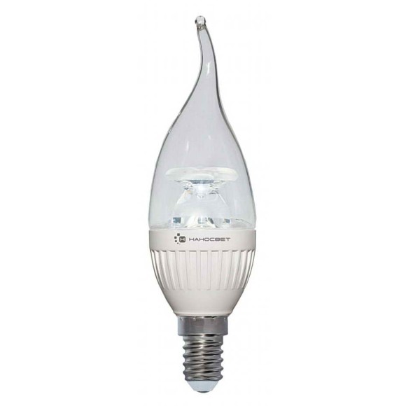 Лампа светодиодная E14 6,5W 4000K свеча на ветру прозрачная LC-CDTCL-6.5/E14/840 L219