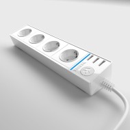 Розеточный блок 4-х местный + 3 USB белый Werkel WL20-04-03 Розеточный блок 4-х местный + 3 USB белый Werkel WL20-04-03