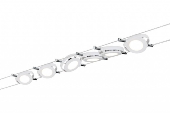 Струнная система Paulmann RoundMac 6x4Вт LED 2700К 230/12В Белый Металл/Пластик 94106