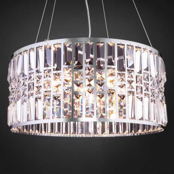 Подвесная хрустальная люстра 10116/5 хром/прозрачный хрусталь Strotskis