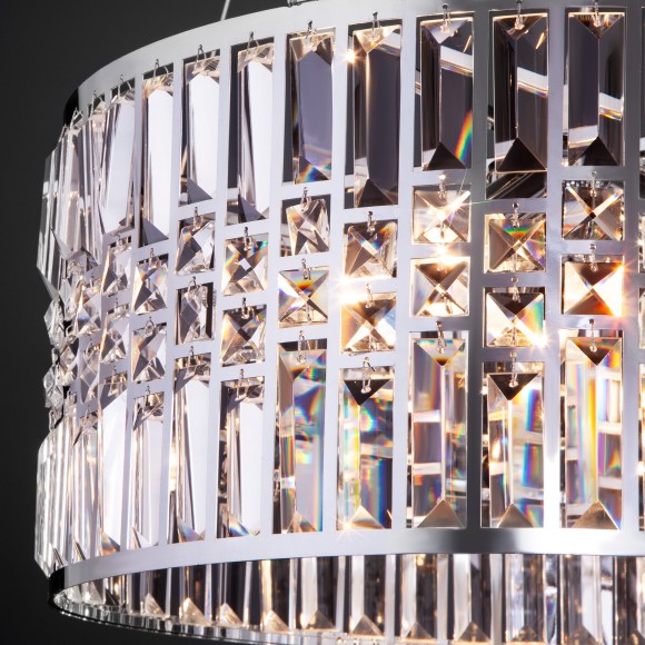 Подвесная хрустальная люстра 10116/5 хром/прозрачный хрусталь Strotskis