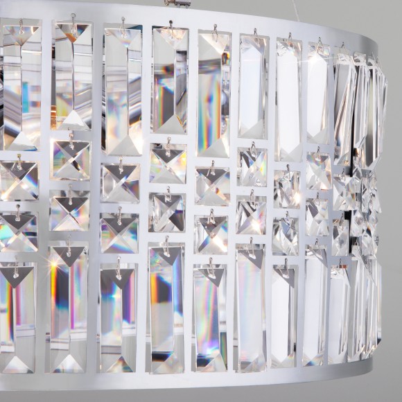 Подвесная хрустальная люстра 10116/5 хром/прозрачный хрусталь Strotskis