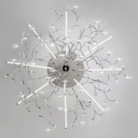Светодиодная люстра с хрусталем 90036/8 хром