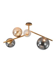 Люстра потолочная бронза 9932-4xE14-BrClAmbSm