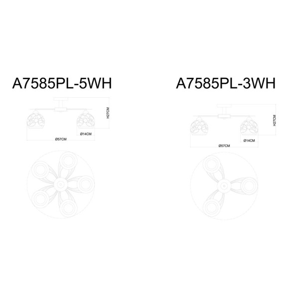 Светильник потолочный Sansa a7585pl-3wh Arte Lamp картинка 3