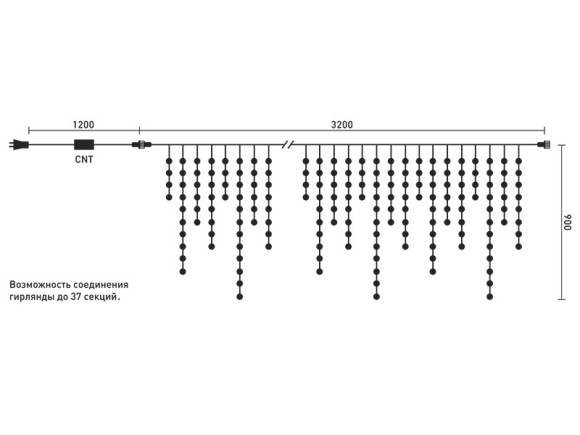 Светодиодная бахрома Laitcom ECC232-10-2A Светодиодная бахрома Laitcom ECC232-10-2A