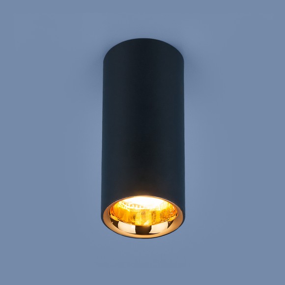 Накладной потолочный  светодиодный светильник DLR030 12W 4200K черный матовый/золото Elektrostandard