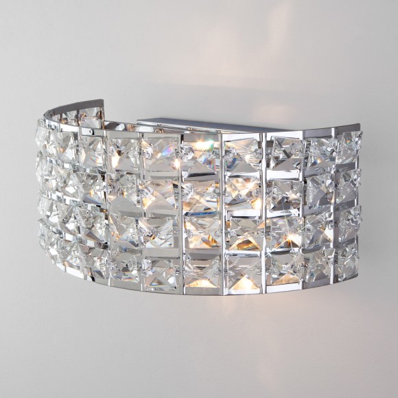 Настенный светильник с хрусталем 10115/2 хром/прозрачный хрусталь Strotskis Настенный светильник с хрусталем 10115/2 хром/прозрачный хрусталь Strotskis