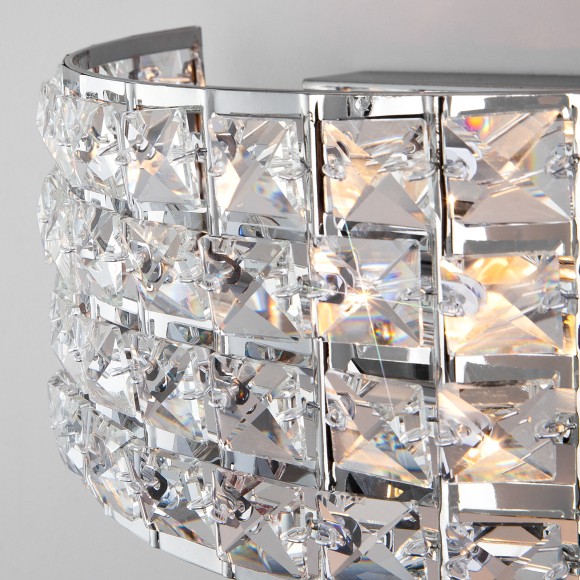 Настенный светильник с хрусталем 10115/2 хром/прозрачный хрусталь Strotskis Настенный светильник с хрусталем 10115/2 хром/прозрачный хрусталь Strotskis