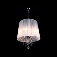 Подвесная люстра с абажуром 2045/5 хром/белый