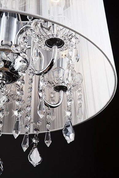 Подвесная люстра с абажуром 2045/5 хром/белый Подвесная люстра с абажуром 2045/5 хром/белый