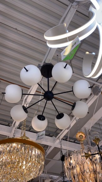 Люстра потолочная светодиодная 9326-8x6W-3000K-BkWh