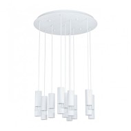 39704 Светодиодный подвес BERNABETA, 10X5W(GU10-LED), Ø580, сталь, белый/пластик, прозрачный