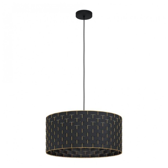 99525 Подвесной потолочный светильник (люстра) MARASALES, 1x40W, E27, H1100, Ø550, сталь/текстиль, черный/латунь