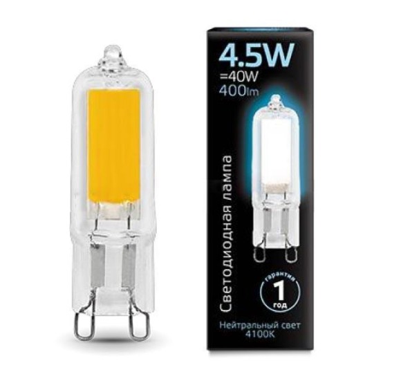 Лампа cветодиодная G4 4.5W 4100K прозрачная 107807204