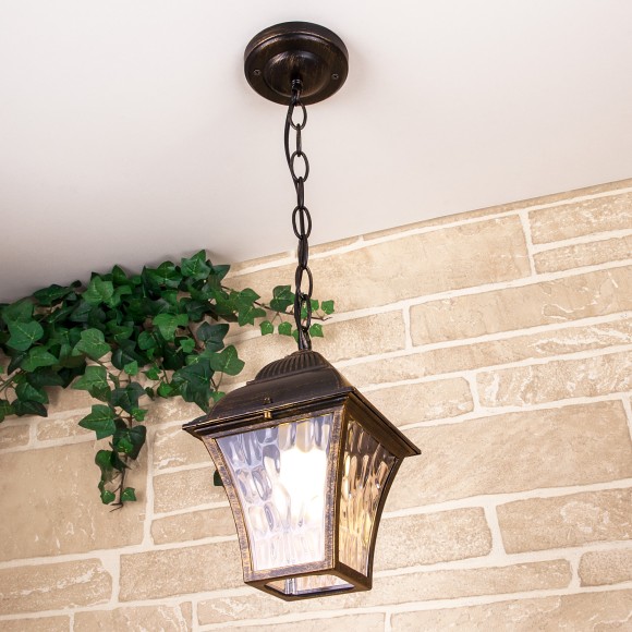 Apus H черное золото уличный подвесной светильник IP33 GL 1009H Elektrostandard