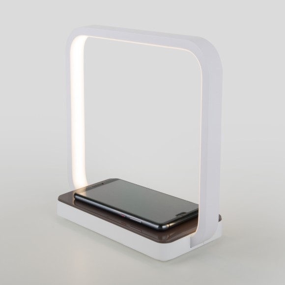 Светодиодная настольная лампа с беспроводной зарядкой QI 80502/1 коричневый