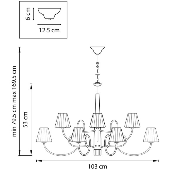 Люстра подвесная Lightstar Vortico 814334