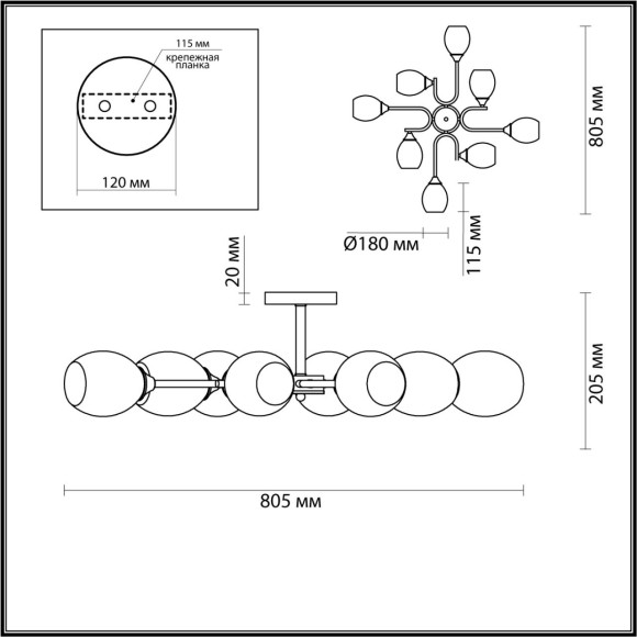 4546/8C COMFI LN21 048 золотой, белый Люстра потолочная E27 8*60W 220V JOLENE 4546/8C COMFI LN21 048 золотой, белый Люстра потолочная E27 8*60W 220V JOLENE