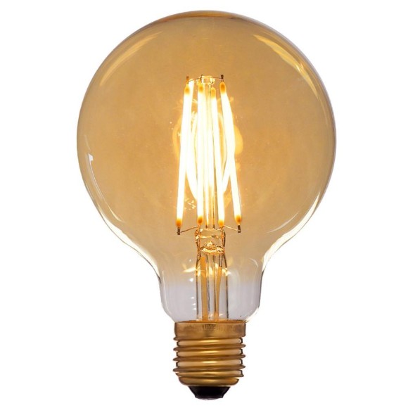 Лампа светодиодная филаментная диммируемая E27 4W 2200K золотая 057-158