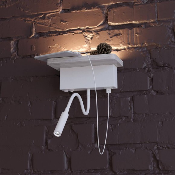 Настенный светильник-полка с подсветкой/USB Woody 3869/8WL Odeon Light Настенный светильник-полка с подсветкой/USB Woody 3869/8WL Odeon Light