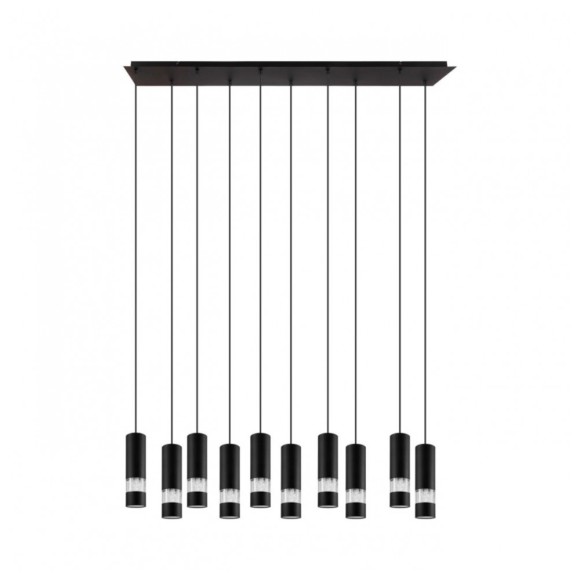 39707 Светодиодный подвес BERNABETA, 10X5W(GU10-LED), сталь, черный/пластик, прозрачный