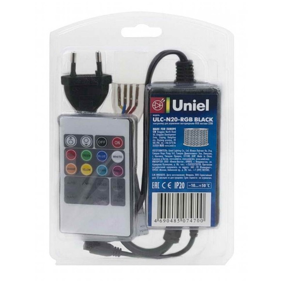 Контроллер для светодиодных RGB лент (10800) Uniel ULC-N20-RGB Black