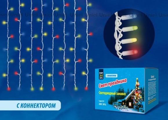 Занавес светодиодный уличный 300см разноцветный (UL-00001364) ULD-C2030-240/SWK MULTI IP67 Занавес светодиодный уличный 300см разноцветный (UL-00001364) ULD-C2030-240/SWK MULTI IP67