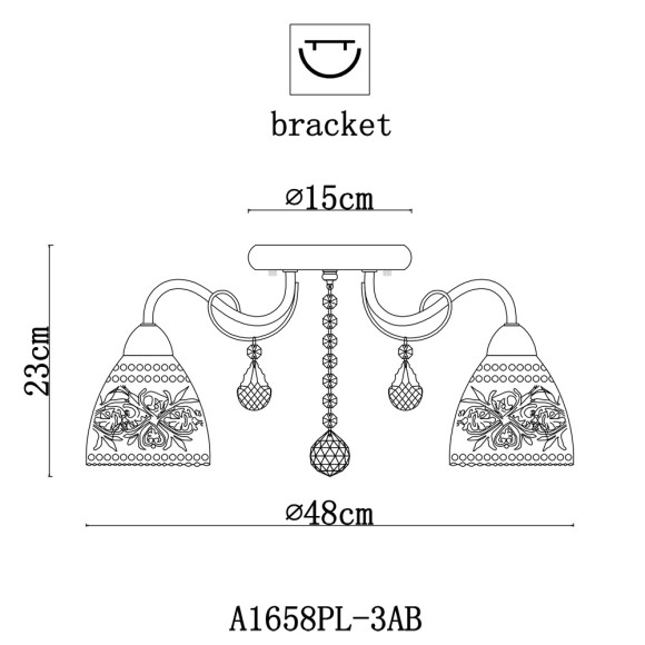 Люстра Rugiada a1658pl-3ab Arte Lamp Люстра Rugiada a1658pl-3ab Arte Lamp