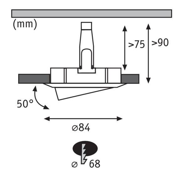 93603 Светильник встраиваемый  Nova eckig schwb dim LED 1х7W E Eise